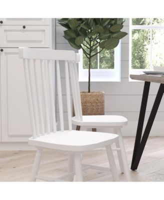 Torrin Set Of Two Premium Solid Wood Spindle Back Dining Chairs With Saddle Seats And Floor Protectant Felt Pads