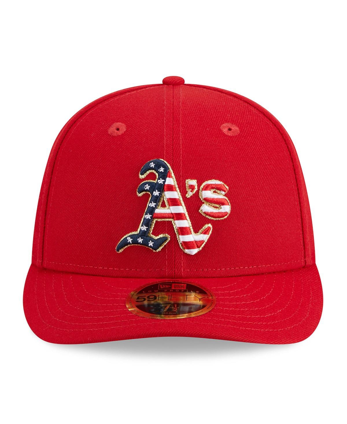 Shop New Era Men's  Red Oakland Athletics 2023 Fourth Of July Low Profile 59fifty Fitted Hat
