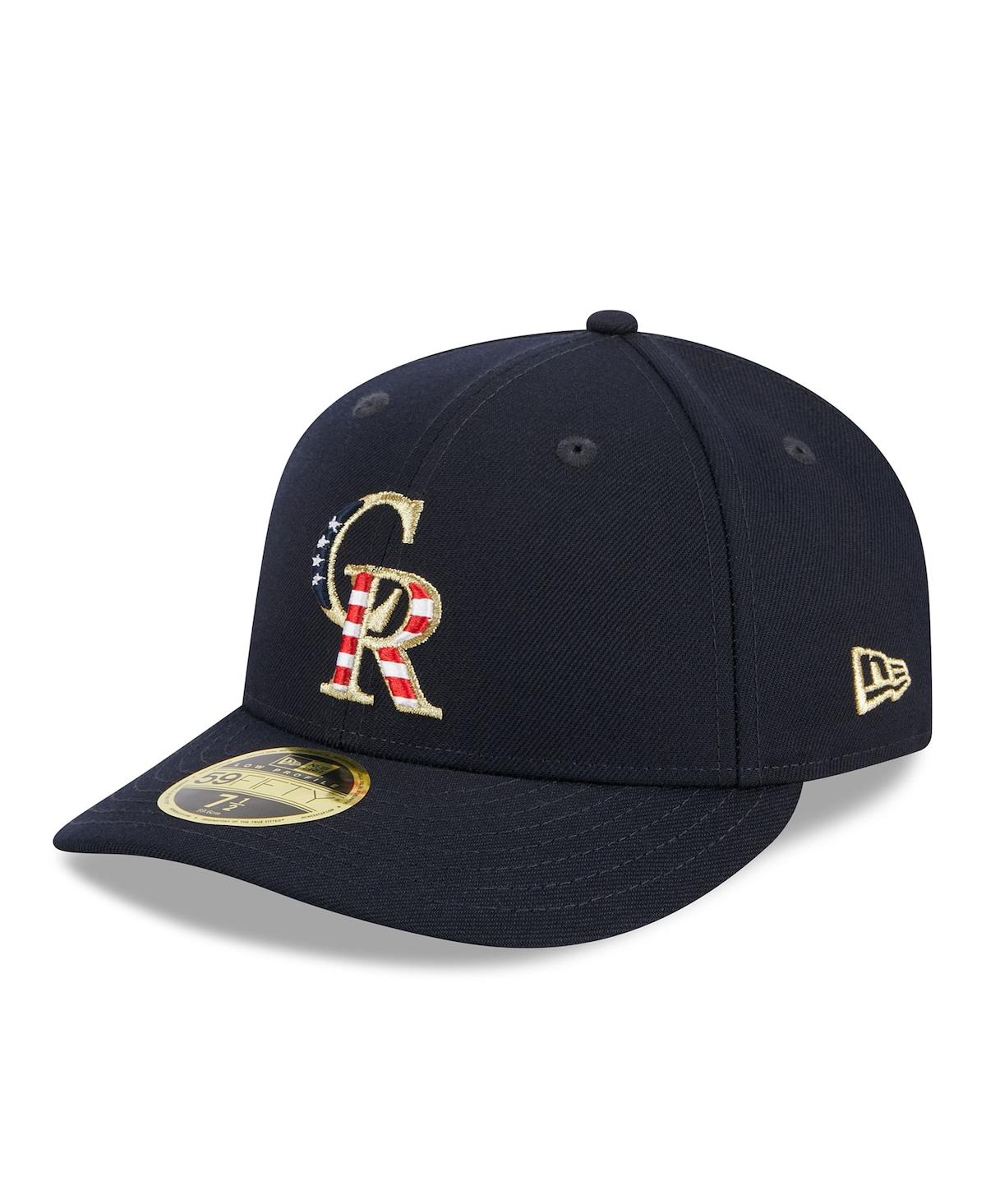 NEW ERA MEN'S NEW ERA NAVY COLORADO ROCKIES 2023 FOURTH OF JULY LOW PROFILE 59FIFTY FITTED HAT 