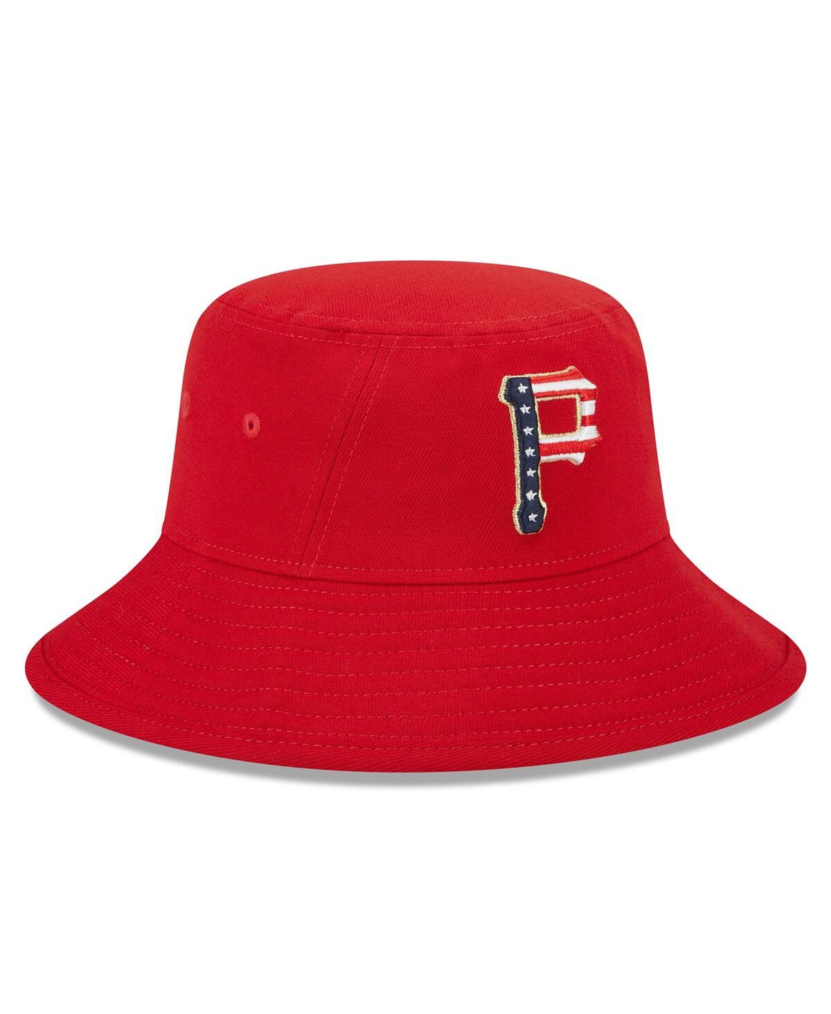 Shop New Era Men's  Red Pittsburgh Pirates 2023 Fourth Of July Bucket Hat