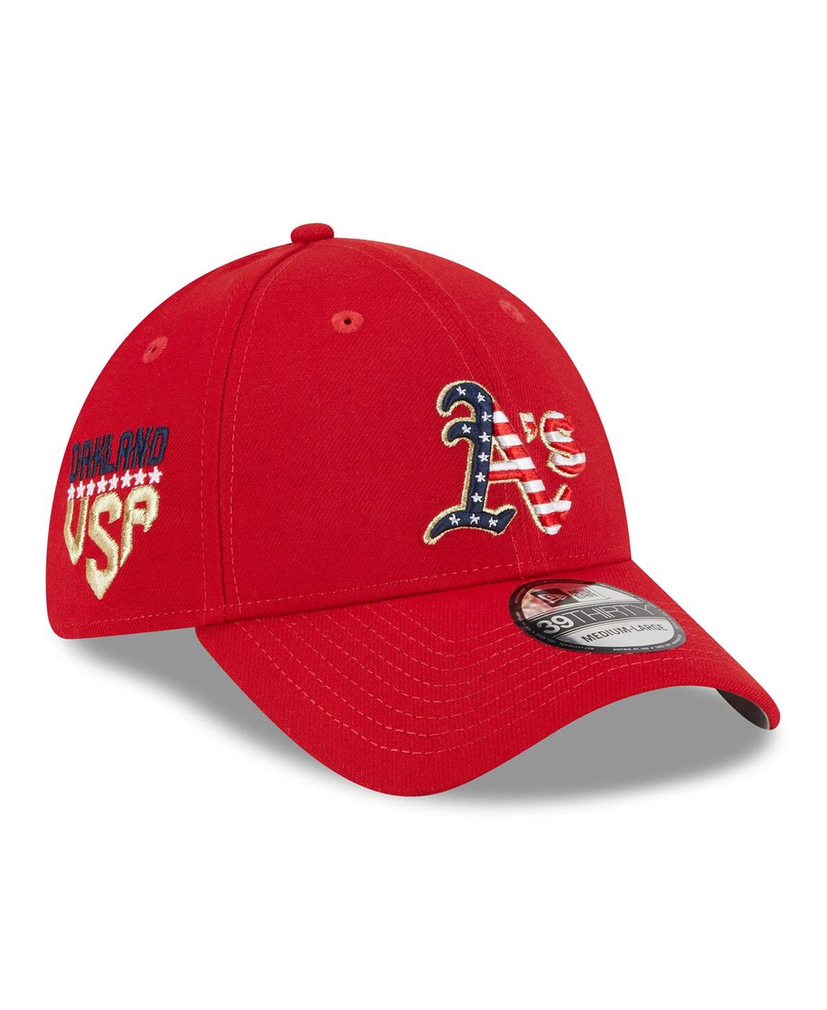 New Era Men's  Red Oakland Athletics 2023 Fourth Of July 39thirty Flex Fit Hat