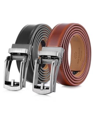 Men's Swank Hasp Leather 2 Pack Linxx Ratchet Belt Adjustable from 38" to 54" Waist