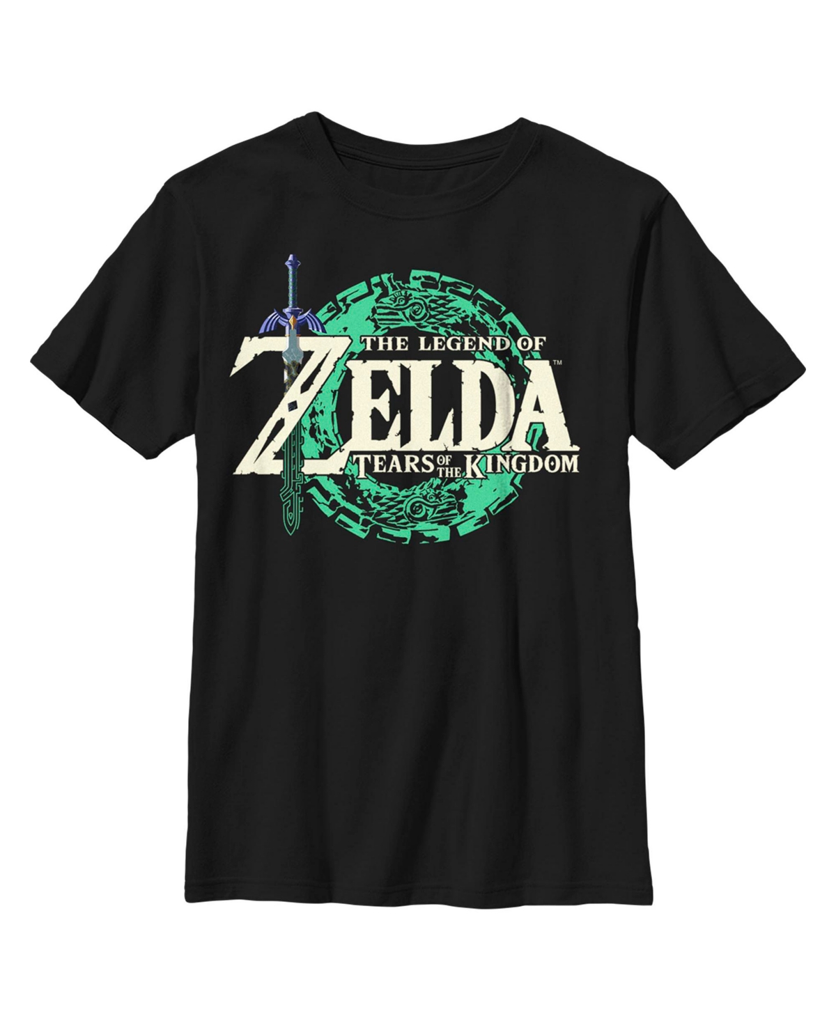 Nintendo Boy's  The Legend Of Zelda: Tears Of The Kingdom Game Logo Child T-shirt In Black