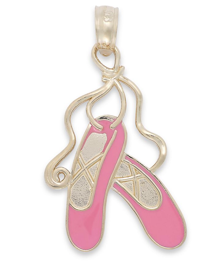 Macy's - Pink Enamel Ballet Slipper Charm in 14k Gold