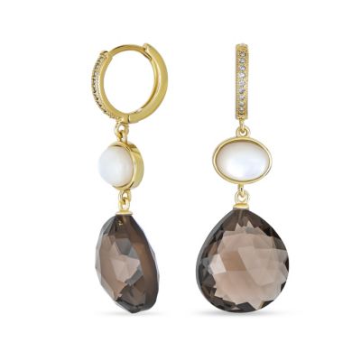 OVAL PEARL NECKLACE W/NATURAL STONE CHOCOLATE BROWN OVAL PEARL NECKLACE W/NATURAL STONE CHOCOLATE BROWN