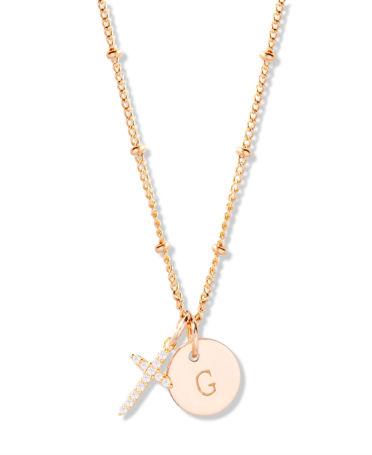 Brook & York "14k Gold" Josephine Initial Cross Pendant In Gold - G