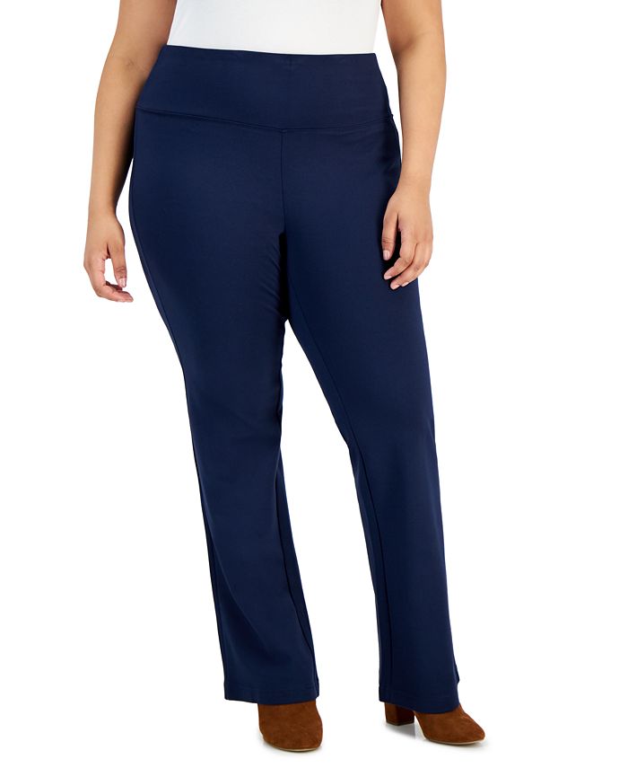 Style & Co Plus Size High-Rise Bootcut Ponte Pants, Created for Macy's ...