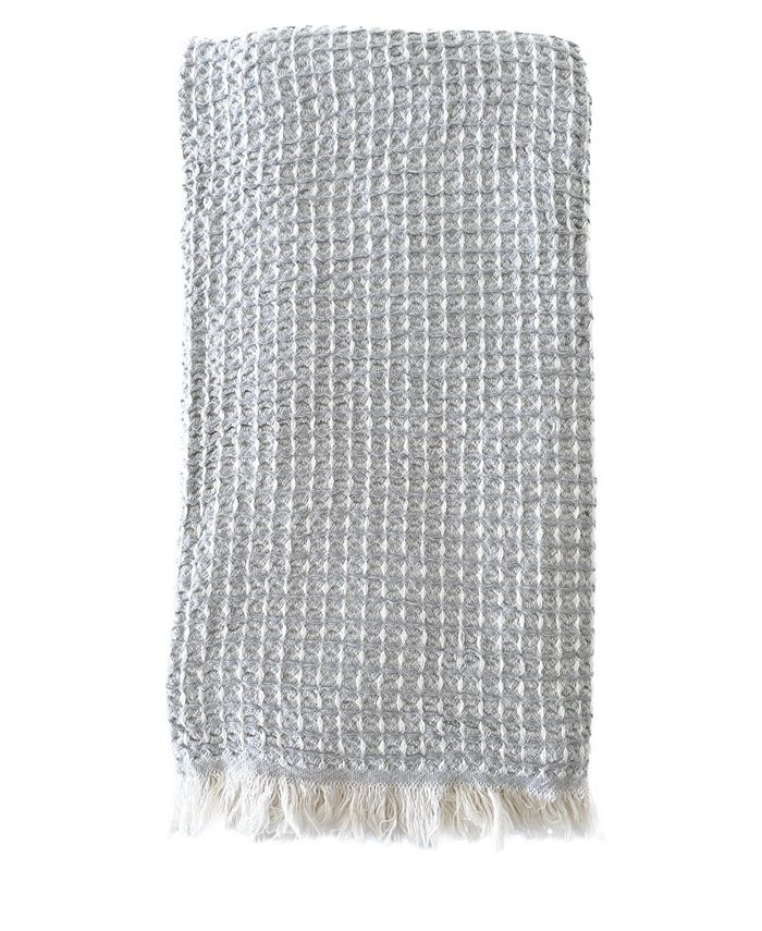 Anaya Home Grey 2 Tone Turkish Cotton Waffle Bath Towel - Macy's