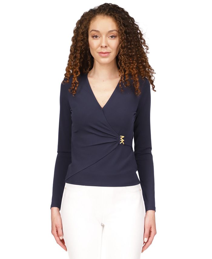 Michael kors womens wrap hot sale top