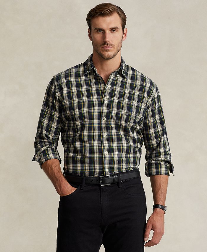 Men's Big & Tall Cotton Plaid Oxford Shirt