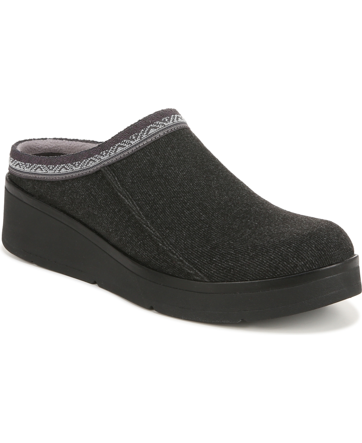 Bzees Premium Flag Staff Washable Clogs In Black Ribbed Knit Fabric