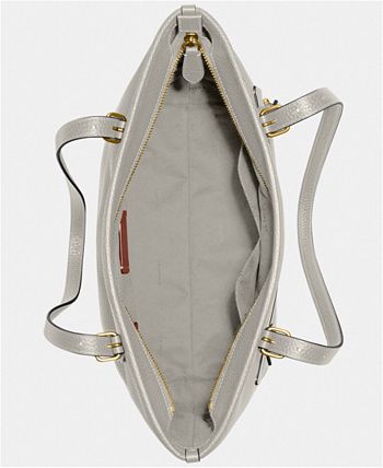 COACH Polished Pebble Leather Taylor Tote with C Dangle Charm Macy s