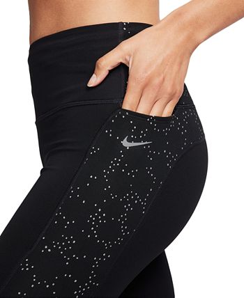 Nike TIGHTS WOMEN'S SMALL Fast 7/8 Printed Running Black/white