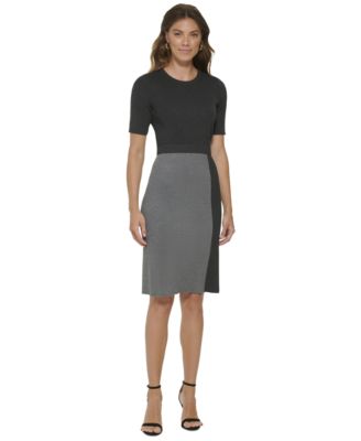 DKNY - Women's Colorblocked Sweater Dress