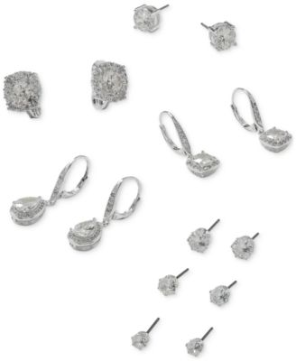 Anne Klein Crystal Stud E-Z Comfort Clip-on Earrings - Macy's