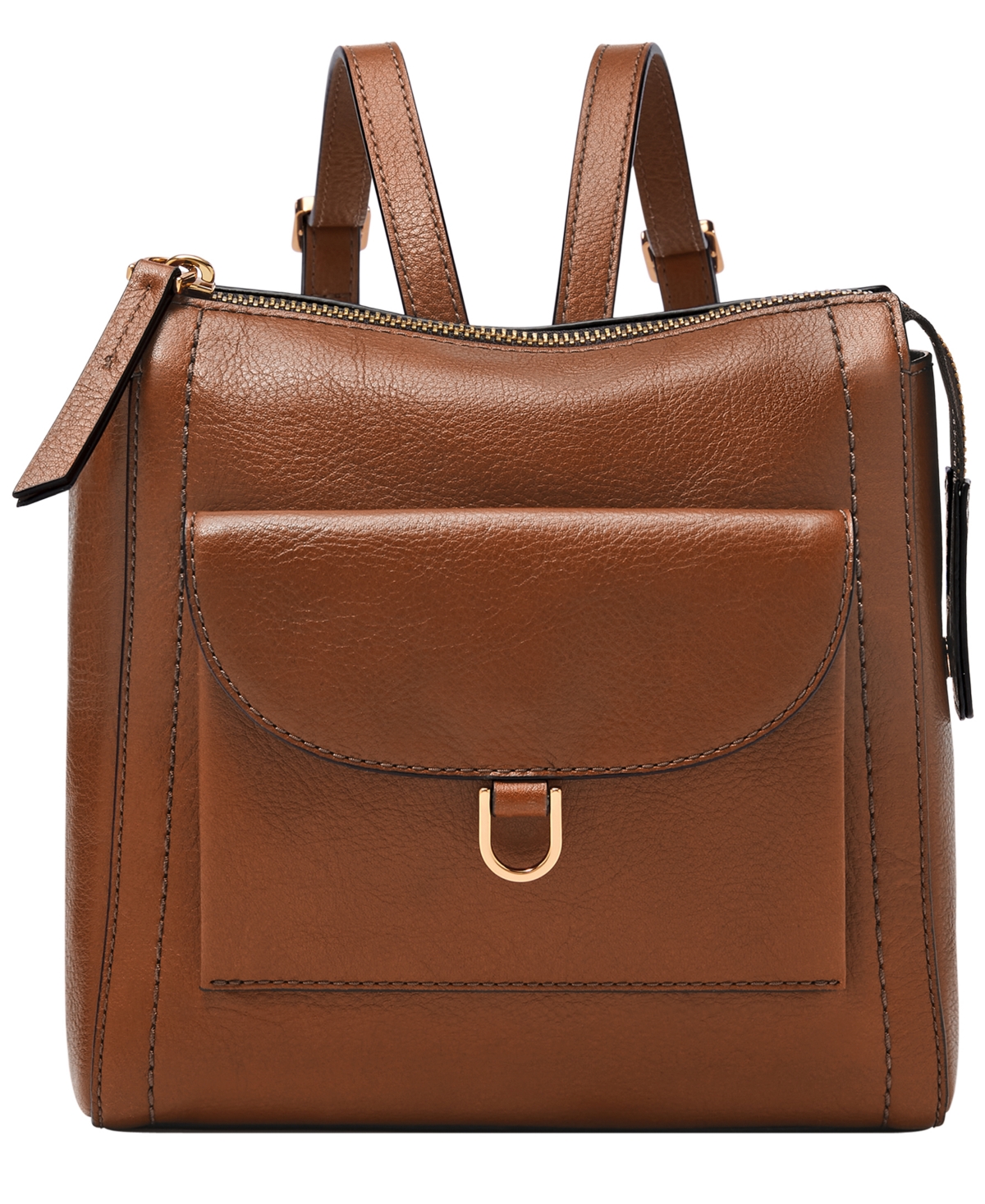 Fossil Parker Leather Backpack In Medium Brown