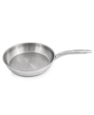 Belly Shape 18/10 Stainless Steel 10.5" Skillet with Glass Lid, 2.5qt.