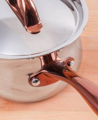 Ouro Gold 5pc 18/10 Stainless Steel Starter Set, SS Lids, Rose Gold Handles