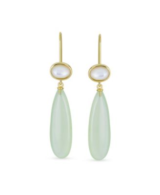 Unique Geometric Oval Linear Long Shape Tear Drop Natural Multi-Tier Earthy Rose Quartz Gemstone Party Dangling Earrings Fish hook for Women in Rose Gold Plated