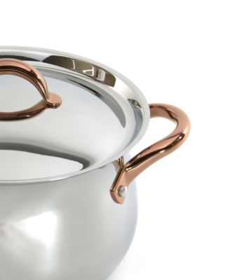 Ouro Gold 3pc 18/10 SS Steamer Set, SS Lids, Rose Gold Handles