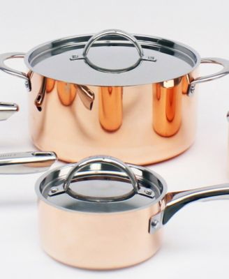 Vintage-Like Tri-Ply Polished Copper 6 Piece Cookware Set