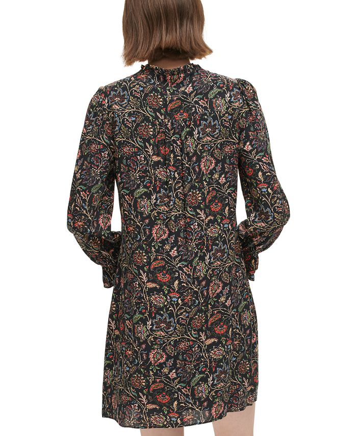 Jessica Howard Petite Printed Ruffled Long-Sleeve Dress - Macy's