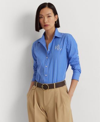 Lauren Ralph Lauren Women s Striped Cotton Broadcloth Shirt Macy s