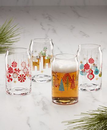 COMPLETE SET 12 Days of Christmas Glasses by American Glass, Barware,  Cocktail Glasses, Highball Glasses, Eggnog 