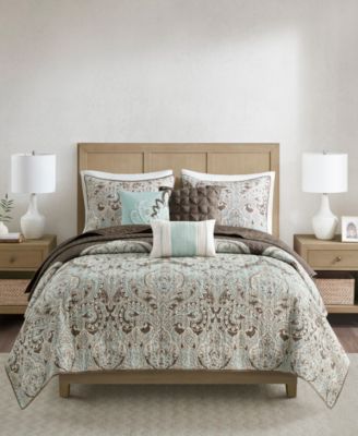 Madison Park - Geneva 6-Pc. Quilted Full/Queen Coverlet Set