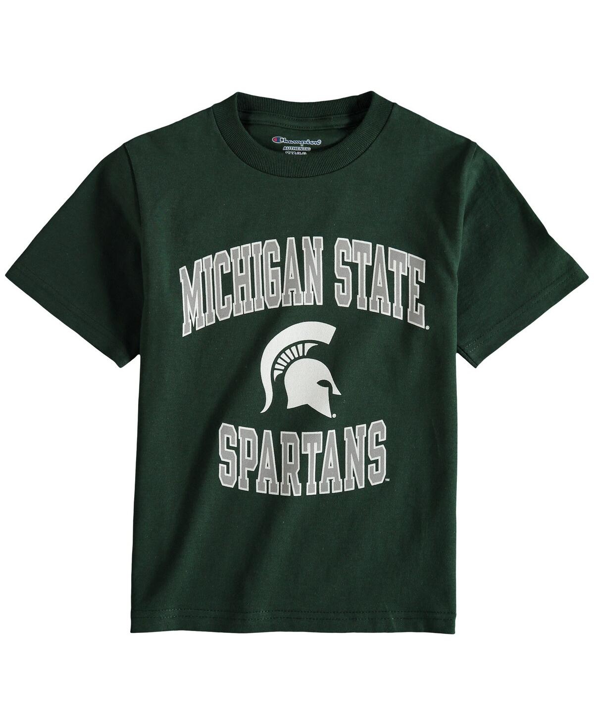 Champion Kids' Big Boys  Green Michigan State Spartans Circling Team Jersey T-shirt