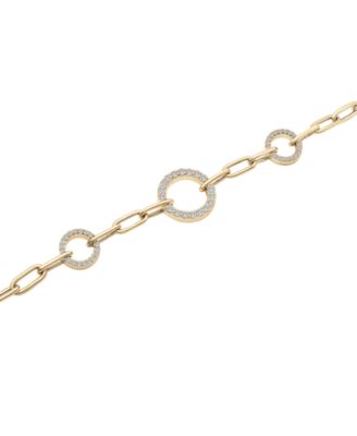 Diamond Circles Paperclip Link Bracelet (1/2 ct. t.w.) in 14k Gold, Created for Macy's