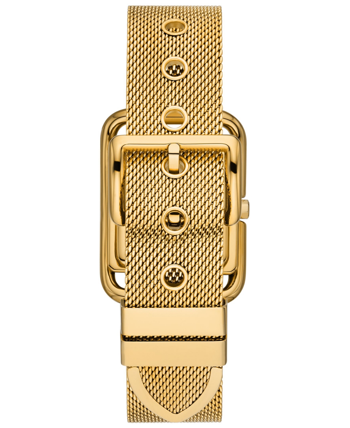 Shop Tory Burch Women's The Miller Square Gold-tone Stainless Steel Mesh Bracelet Watch 24mm