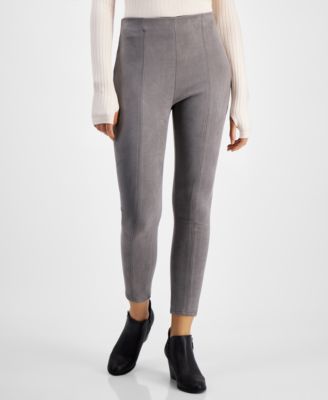 Avec Les Filles Women's Faux-Suede Seamed Leggings Macy's