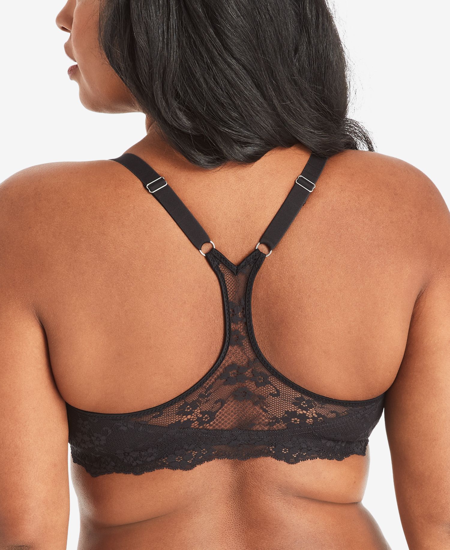 One Fab Fit Lace T-Back Shaping Underwire Front Close Bra 7112