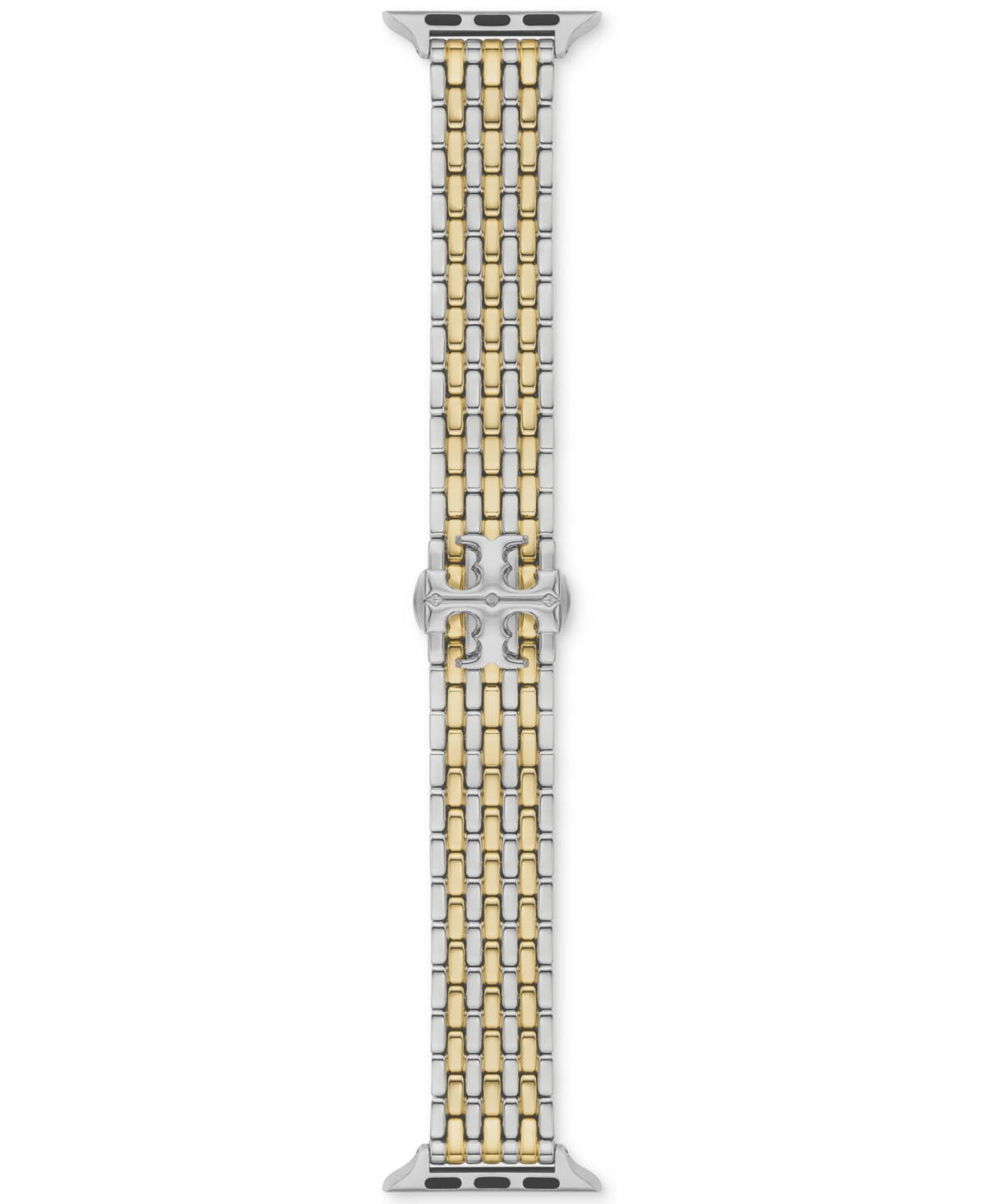 Tory Burch Two-tone Stainless Steel Bracelet For Apple Watch 38mm-45mm In Silver
