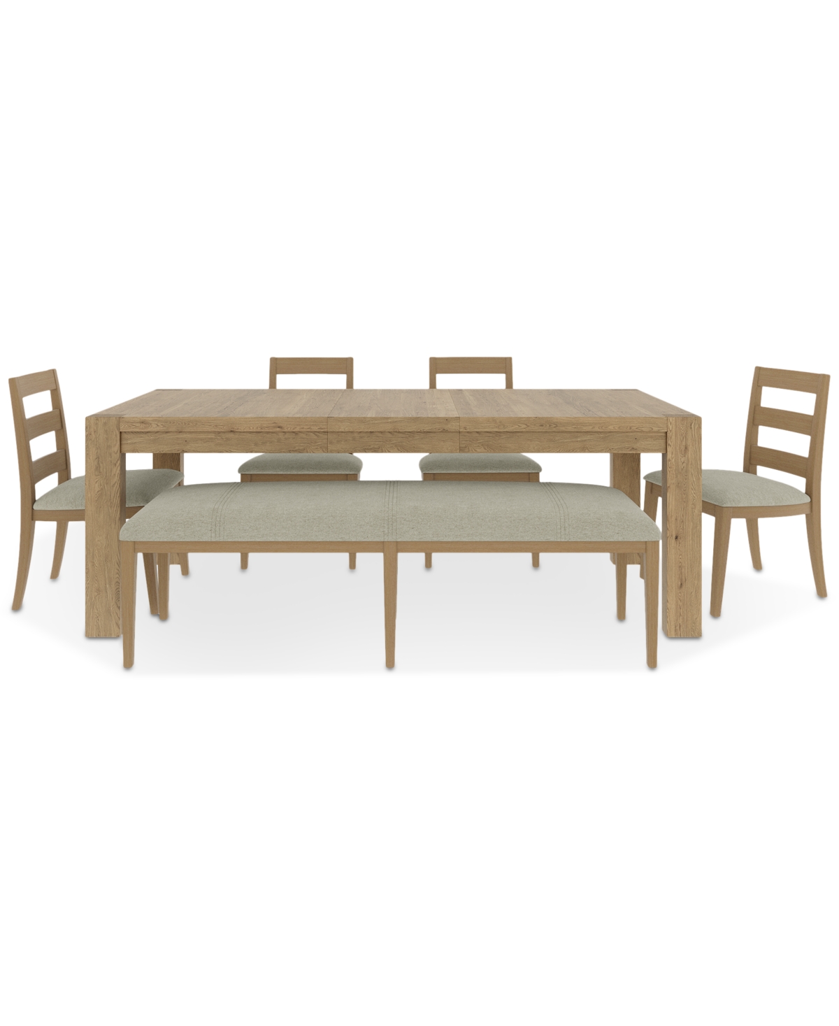 Furniture Davie Rectangle Dining 6pc Set (table + 4 Ladder Back Side Chair + Bench)