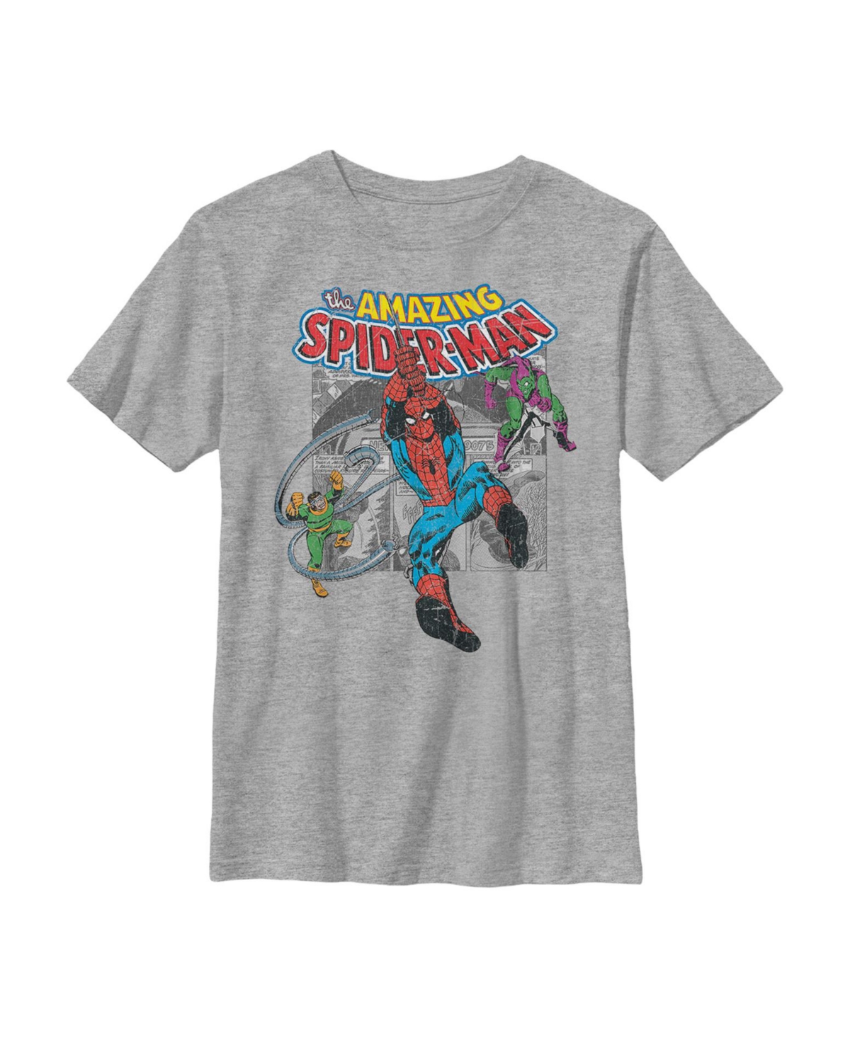 Marvel Boy's  Amazing Spider-man Battles Evil Child T-shirt In Athletic Heather