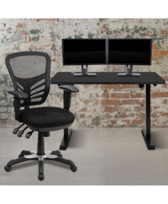 48" Wide Electric Adjustable Standing Desk & Ergonomic Office Chair