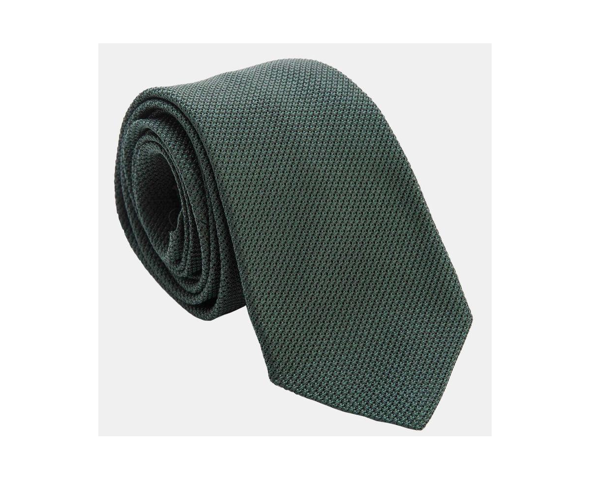 Big & Tall Foresta - Extra Long Silk Grenadine Tie for Men - Green