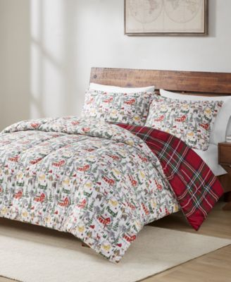 JLA Home Holiday Village 3-Pc. Comforter Set, Created for Macy's