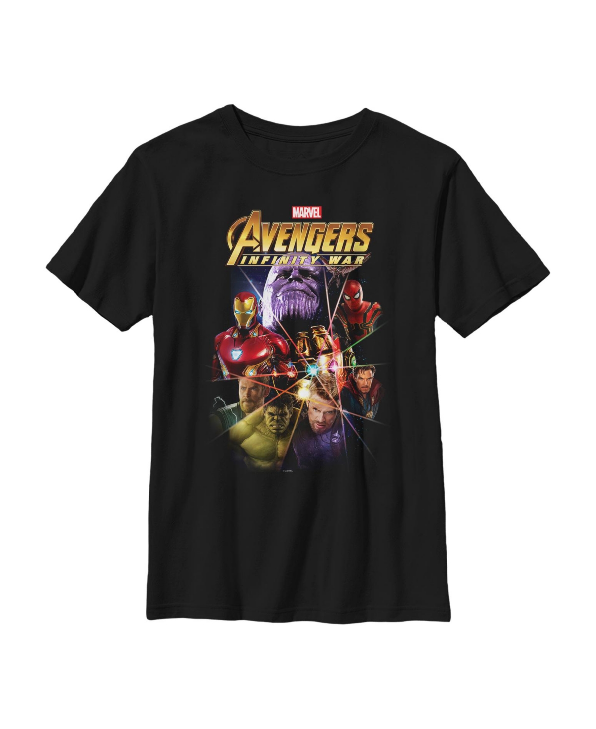 Marvel Boy's  Avengers: Infinity War Prism Child T-shirt In Black