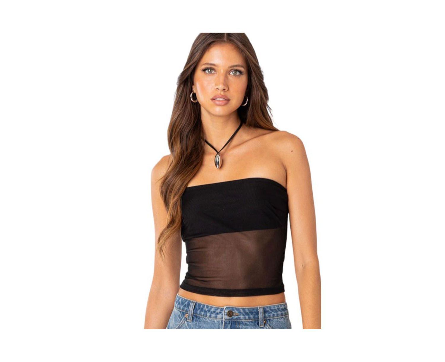 Women's Celestia Sheer Mesh Tube Top