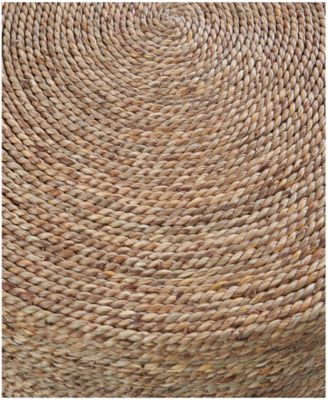 20" and 18" Wood Handmade Color Block Wrapped with Dried Plant Tabletops Accent Table, Set of 2