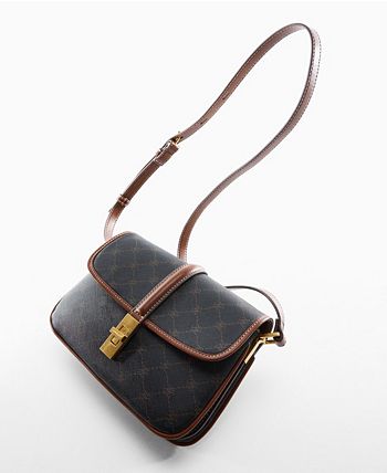 Mango - Shoulder Bag with Printed Logo Brown - One Size - Women