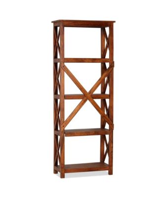 Bookshelf Honey-toned Brown Solid Acacia Wood