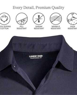 Big & Tall Long Sleeve Supima Interlock Polo Shirt