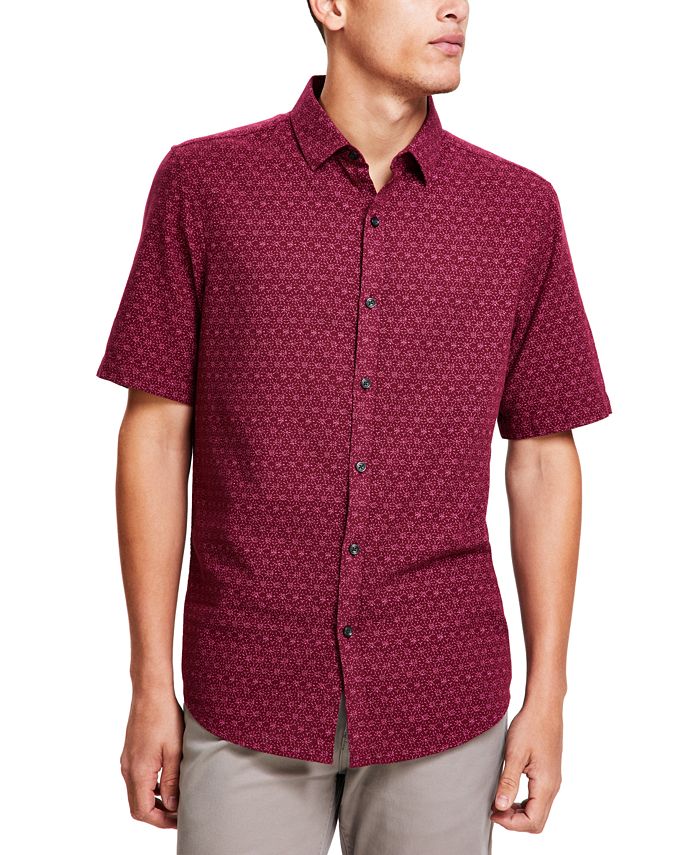 Alfani Men's Hollow Regular-Fit Floral-Print Button-Down Shirt, Created ...