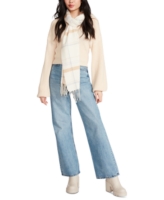 Steve Madden Women's Pop Plaid Fringe-Trim Scarf - Ivory