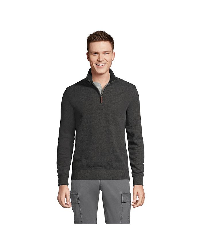 Lands' End Men's Bedford Rib Heather Quarter Zip Sweater Macy's
