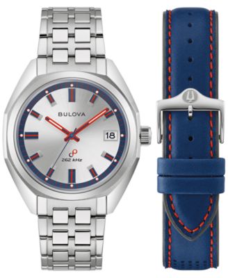 Bulova - Men's Classic Jet Star Stainless Steel Bracelet Watch 40mm Gift Set